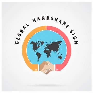 Handshake abstract sign vector design template. business creative concept Stock Illustration