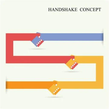 Handshake abstract sign vector design template. Business creative concept. Stock Illustration