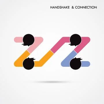 Handshake abstract sign vector design template. Business creative concept. De Stock Illustration