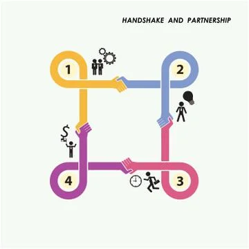 Handshake abstract sign vector design template. Business creative concept. Illustrazione stock