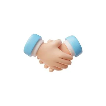 Handshake agreement 3D vector icon illustration 库存插图