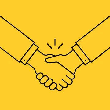 Handshake like agreement thin line icon Stock Illustration