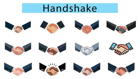 Handshake and agreement icon vector, Minimal business deal handshake icon Stock Illustration