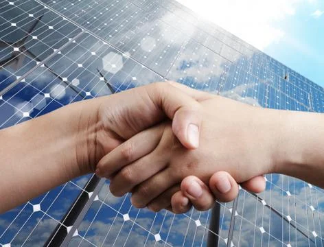 Handshake and sunlight Stock Illustration