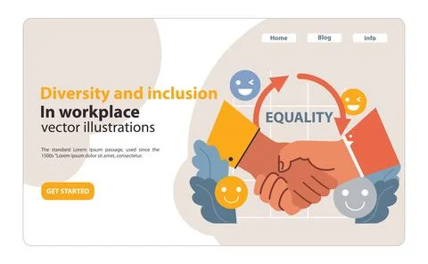 Handshake beneath the word Equality. Flat vector illustration Stock Illustration