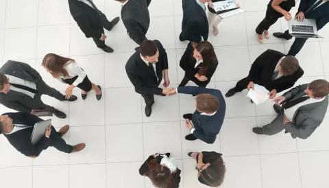 Handshake between competitors before the start of business negot Stock Photos