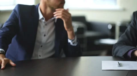Handshake between two colleagues after signing a contract Stock Footage 67883982