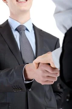 Handshake between two colleagues Stock Photos