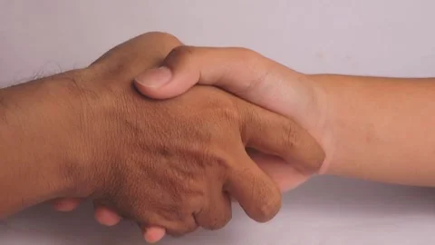 Handshake Between Two Generations. Symbol of Trust and Support Stock Footage 300311839
