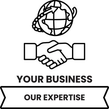 A handshake between two people with a globe in the background Illustrazione stock