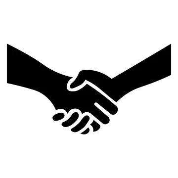 Handshake black vector icon on white background Stock Illustration