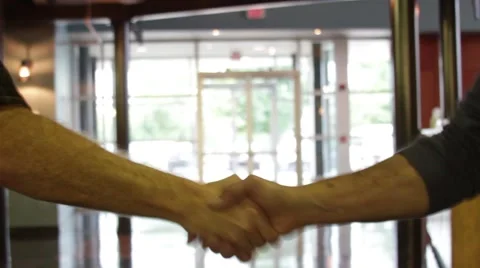 Handshake Bright Doors Corporate Stock Footage 47209547