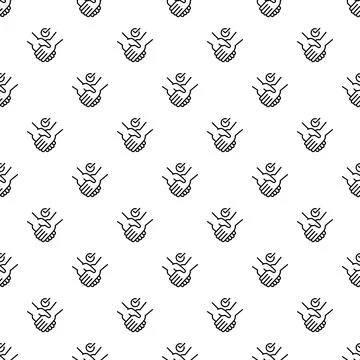 Handshake checkmark pattern representing business deal and trust 스톡 일러스트