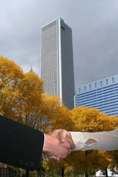 Handshake in chicago Ilustración de archivo