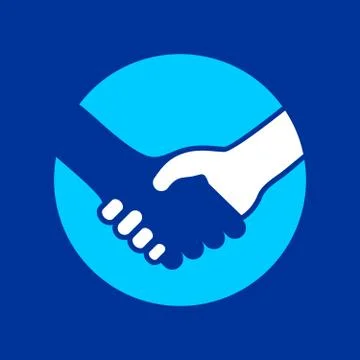Handshake Circle Icon Colored Background Stock Illustration