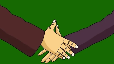 Handshake  Classical animation  Alpha channel Stock Footage 70394516