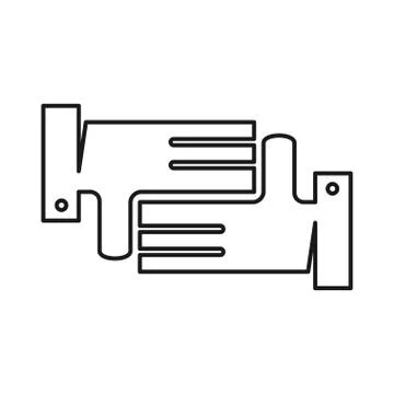 Handshake Commitment Teamwork Together Outline Logo 스톡 일러스트