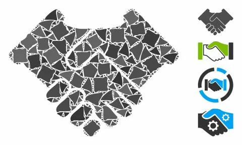 Handshake Composition Icon of Tuberous Elements Illustrazione stock