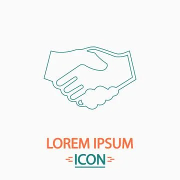 Handshake computer symbol Stock Illustration