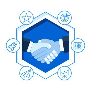Handshake concept paper cut Illustrazione stock