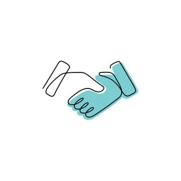 Handshake continuous line vector icon Stock Illustration