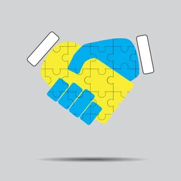 Handshake cooperation puzzle pattern Stock Illustration