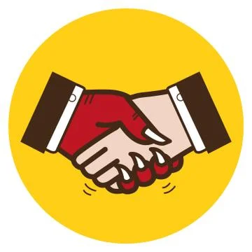Handshake with the devil icon. Vector illustration Stock Illustration