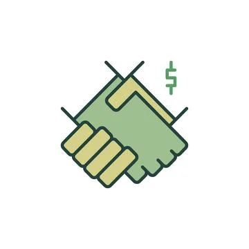 Handshake with Dollar Sign vector Bribery concept colored icon Stock Illustration
