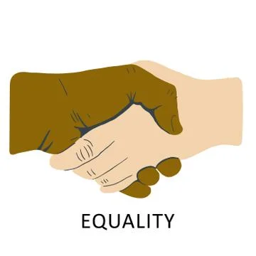 Handshake for equality concept. Stock Illustration
