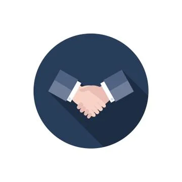 Handshake flat icon, vector color illustration Stock Illustration