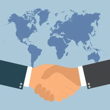 Handshake flat vector business icon Stock Illustration