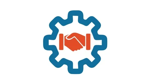 Handshake gear motion white Stock Footage 100883414