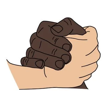 Handshake gesture isolated on white background. Stock Illustration