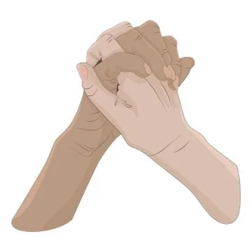 Handshake gesture isolated on white background. Stock Illustration