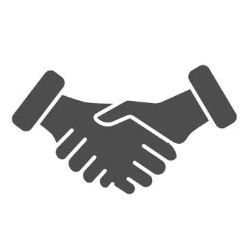 Handshake gesture solid icon, gestures concept, Shaking hands sign on white イラスト素材