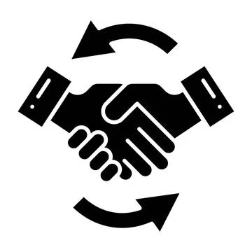 Handshake Glyph Icon Stock Illustration