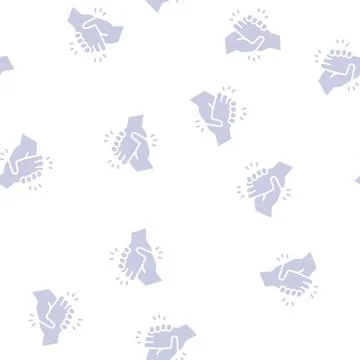 Handshake greeting glyph seamless pattern Stock Illustration