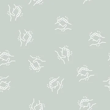 Handshake greeting line seamless pattern Stock Illustration