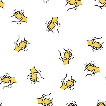 Handshake greeting vector seamless pattern Stock Illustration