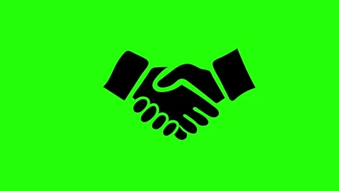 Handshake Hand Drawn Icon Animation on Green Background Stock Footage 330245608