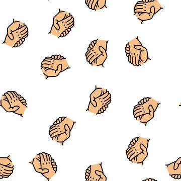 Handshake with hand vector seamless pattern Stock Illustration
