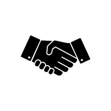 Handshake, hands, partnership icon vector logo design black symbol isolated o Stock Illustration