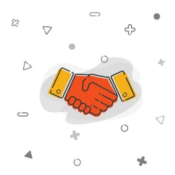 Handshake, hands, partnership icon vector logo design flat symbol isolated on Stock Illustration