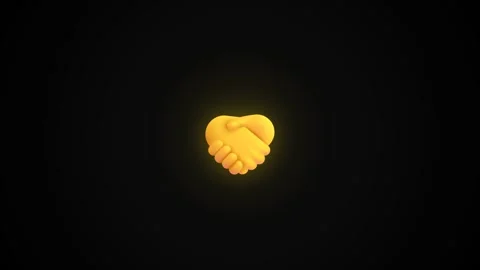Handshake heart icon glowing softly against a dark background 動画素材 345175742