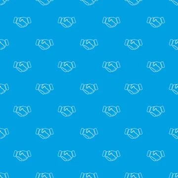 Handshake ice hockey pattern vector seamless blue Stock Illustration