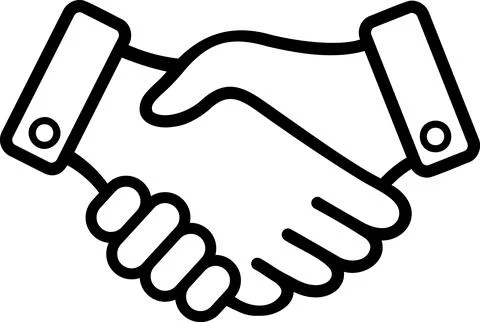 Handshake icon as concept of partnership or friendship Illustrazione stock