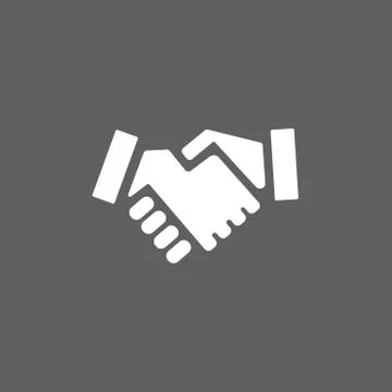 Handshake icon on a dark background Stock Illustration