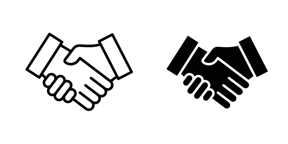 Handshake icon for design projects and web UI Stock Illustration