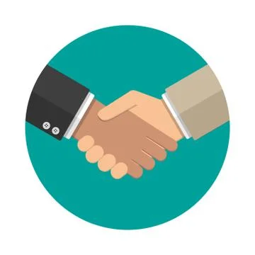 Handshake icon in flat style Stock Illustration
