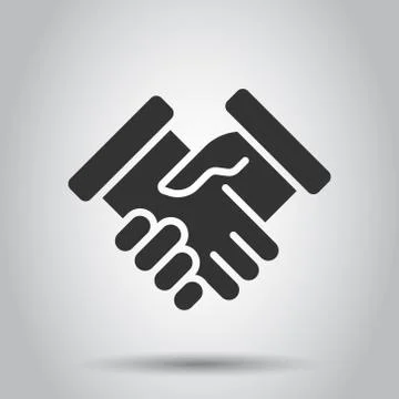 Handshake icon in flat style. Partnership deal vector illustration on white i Stock Illustration